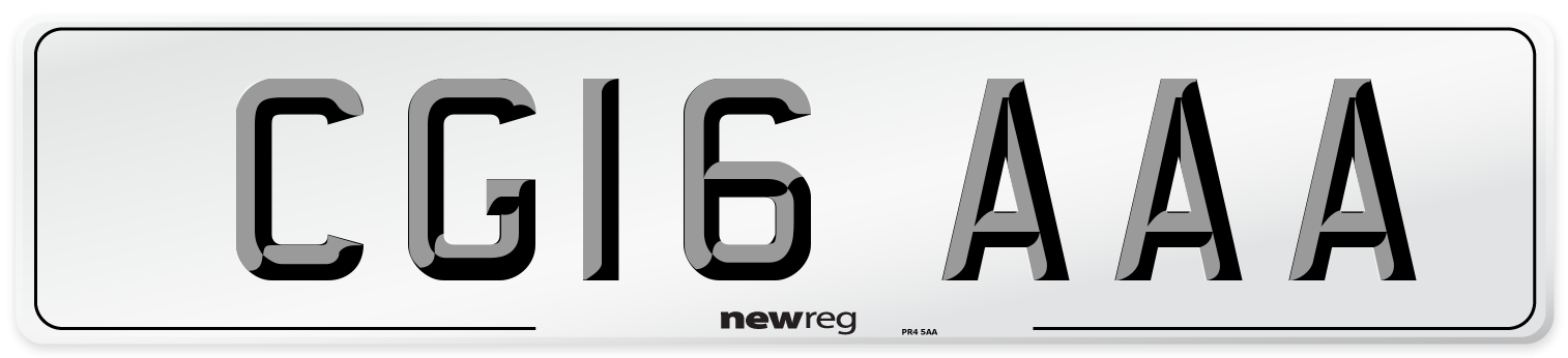 CG16 AAA Number Plate from New Reg